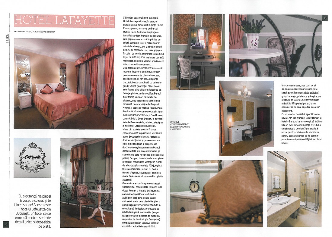 Articolul Hotelul Lafayette, Revista casa Concept, Aprilie 2015