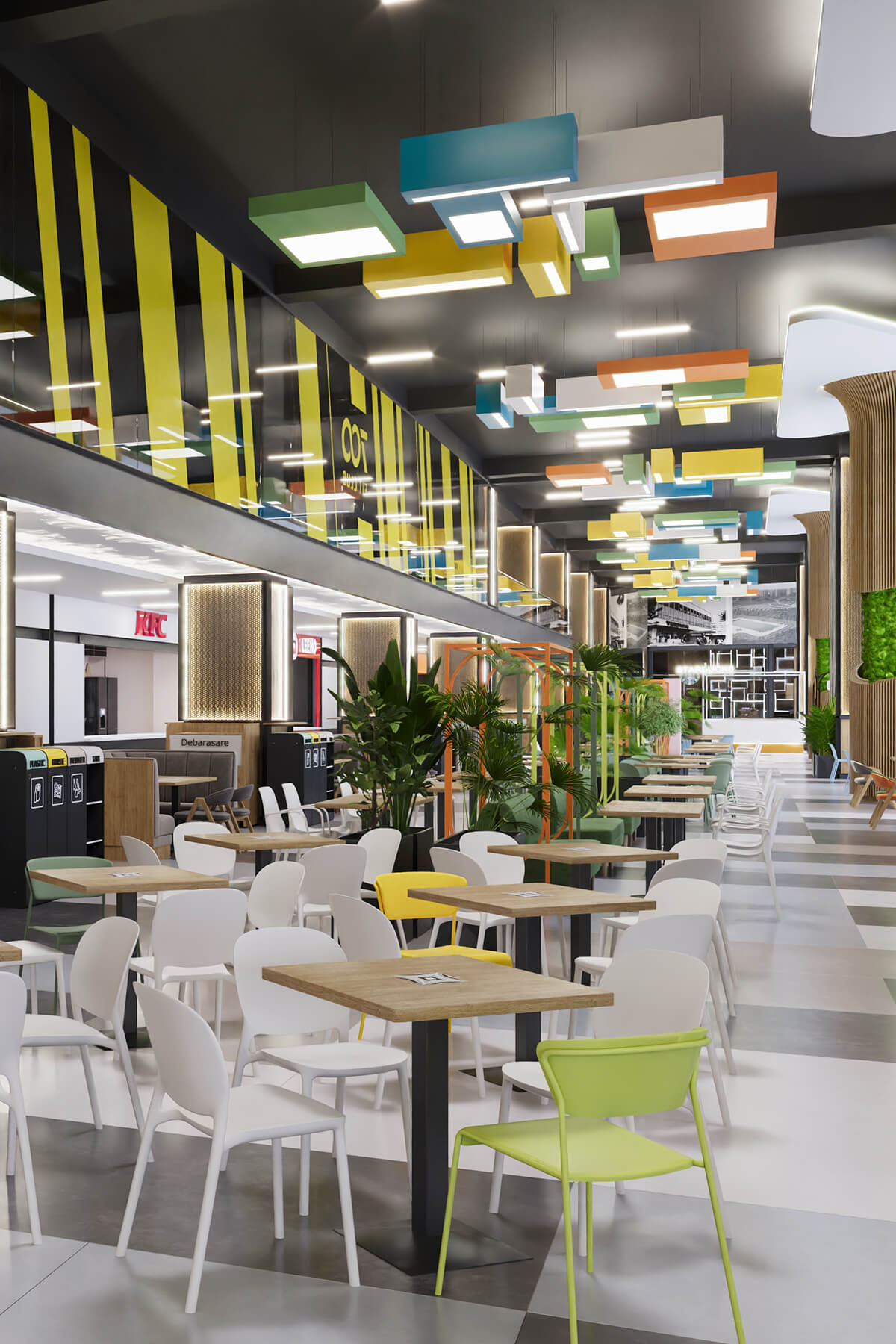 arhitectura design interior complex comercial exterior interior food court magazine shopping