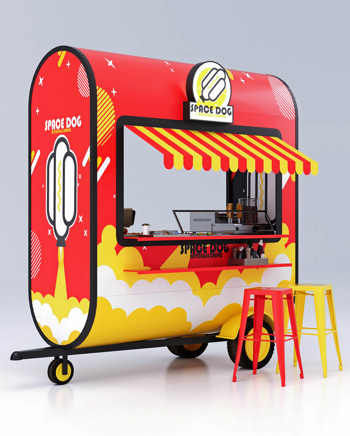 design food truck brand identity stand