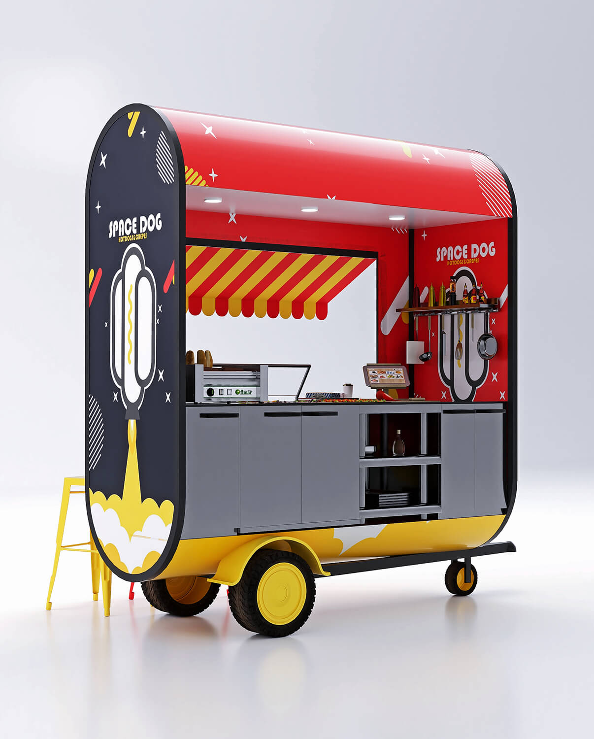 design food truck brand identity stand