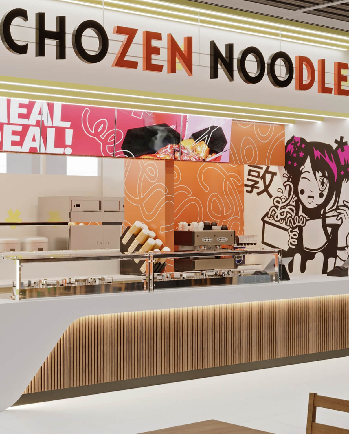 fast food design interior restaurant aeroport otopeni