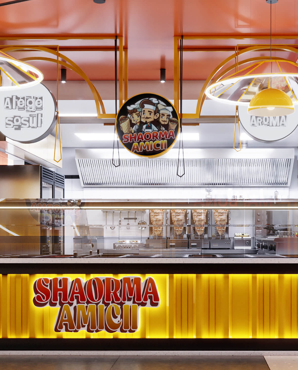 design interior shaorma autoservire self serice